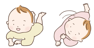 寝返りのイラスト